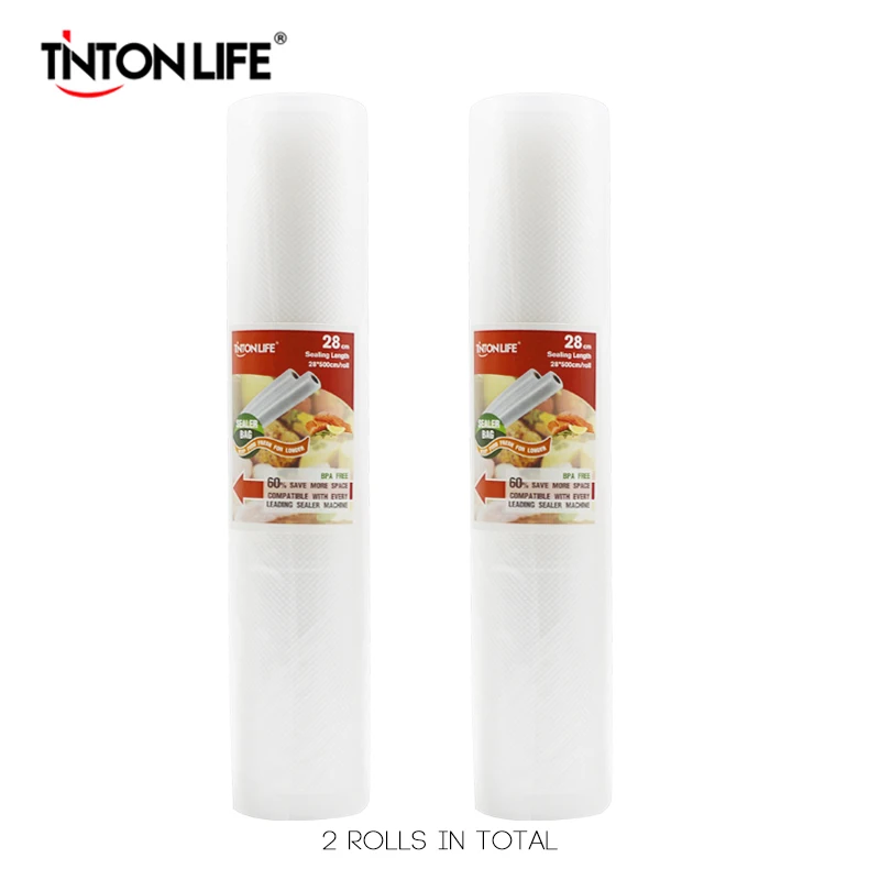 TINTON LIFE 28*500см вакуумные пакеты для хранения вещей и продуктов 2 рулона пакеты съедобной степени