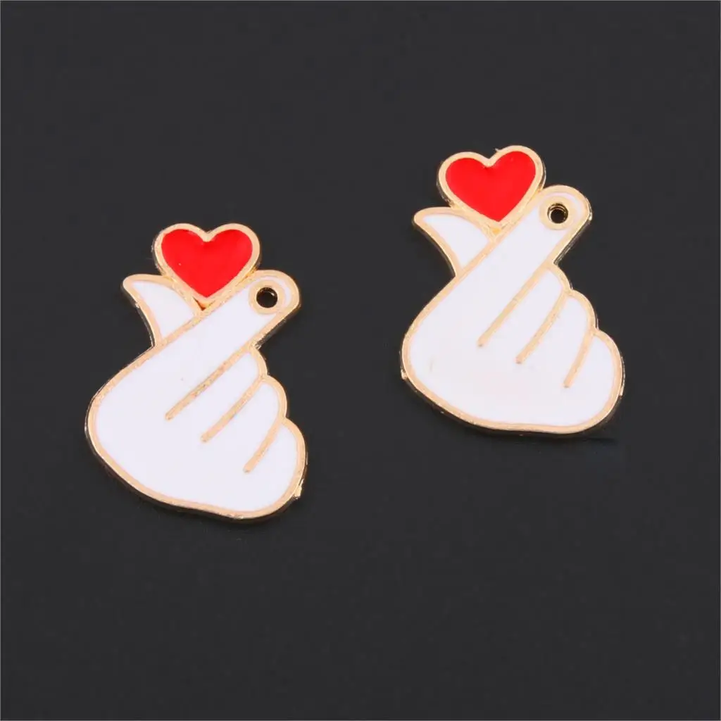 8 шт. Серебряная эмаль I Love You знак языковые Подвески в виде жеста Коза лучшие