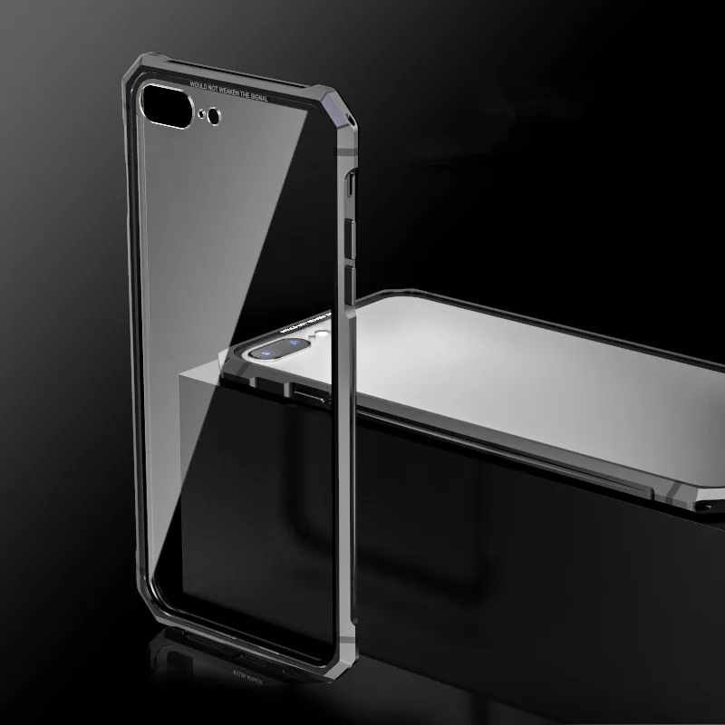 Voppton For iPhone 8 7 Case 9h anti-explode Tempered Glass Back Cover Plus X Armor shockproof capa |