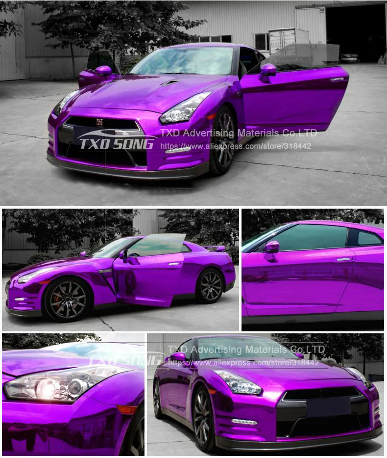 Высококачественная зеркальная виниловая наклейка цвета розового Красного