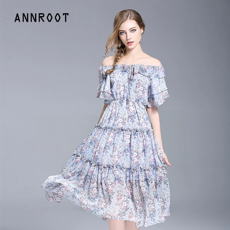 Annroot женская одежда Лето 2017 г. пикантные пляжное платье Мода чешского Стиль ретро