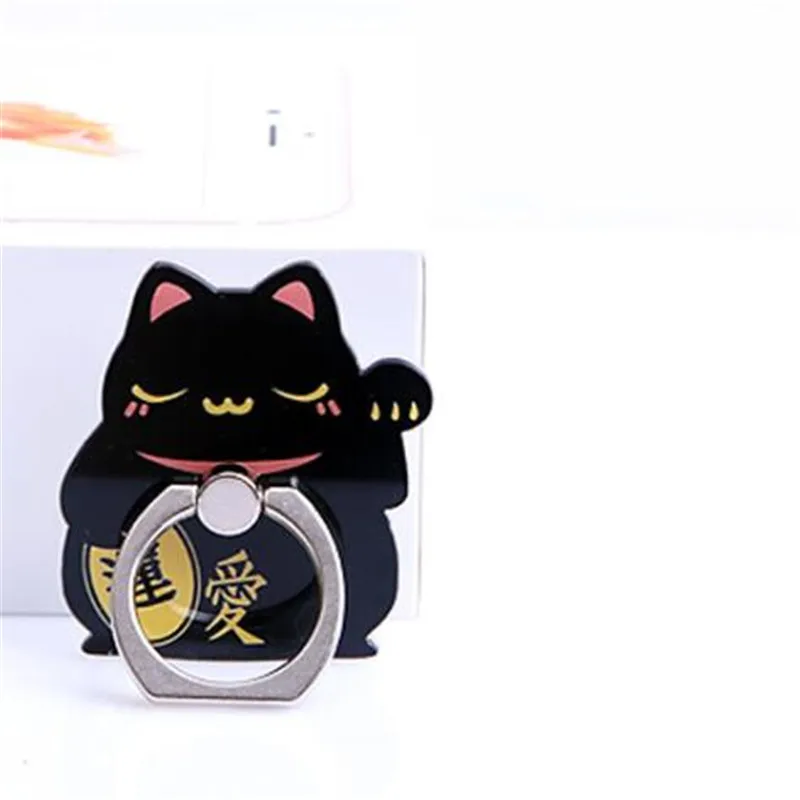 B Мультфильм животных хороший счастливый кот мобильный телефон стенд кольцо-держатель на Палец Смартфон милый медведь держатель Подставка для samsung всех телефонов - Цвет: B