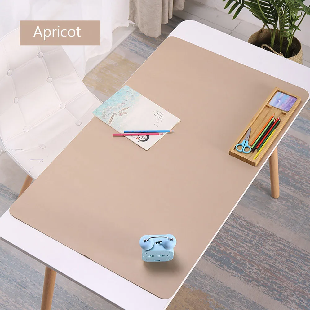 Apricot 80X40 см большой кожаный коврик для мыши Коврик для мыши Офисный Компьютерный стол коврик современная настольная игровая клавиатура Коврик для мыши мягкая подушка для ноутбука - Цвет: Apricot