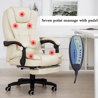 7point massage pedal Офисное кресло Boss PU кожаное вращающееся массажное кресло с подножкой для ног домашнее кресло эргономичное компьютерное кресло - Цвет: 7point massage pedal