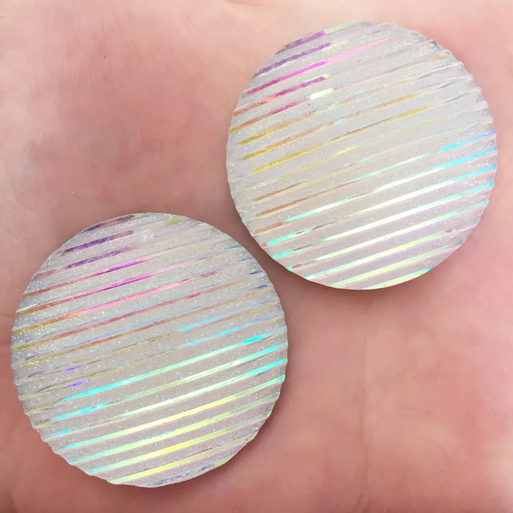 4 шт. AB Resin 35 мм Bling Ore круглые в полоску flatback узоры из страз DIY Свадебные Аппликации