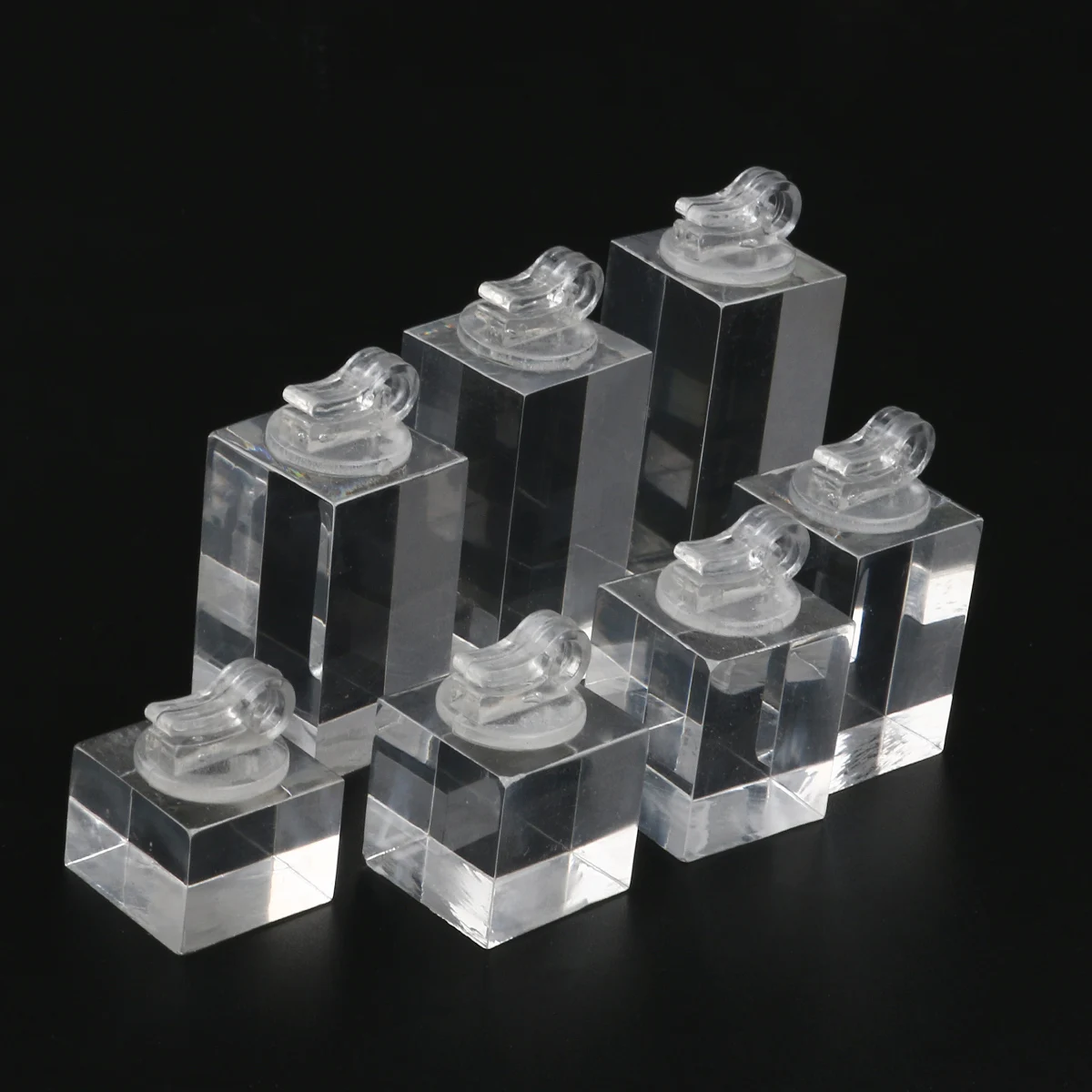 7 шт прозрачный акриловый куб Ювелирное кольцо стенд витрина для серег Держатель