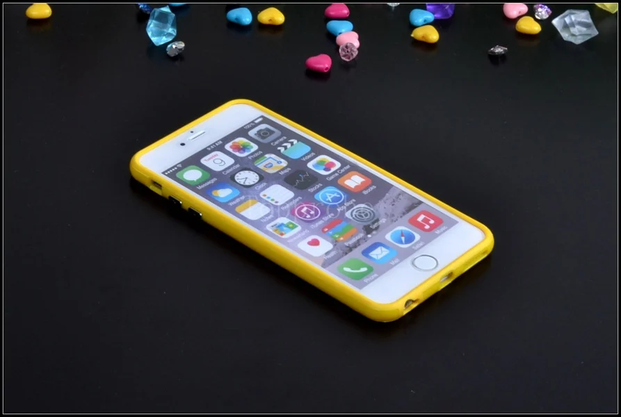 Двойной гибридный проданный цветной каркас ТПУ защитный бампер для Iphone 6 Plus 6s Plus 5," мягкий силиконовый бампер чехол 10-цвет s