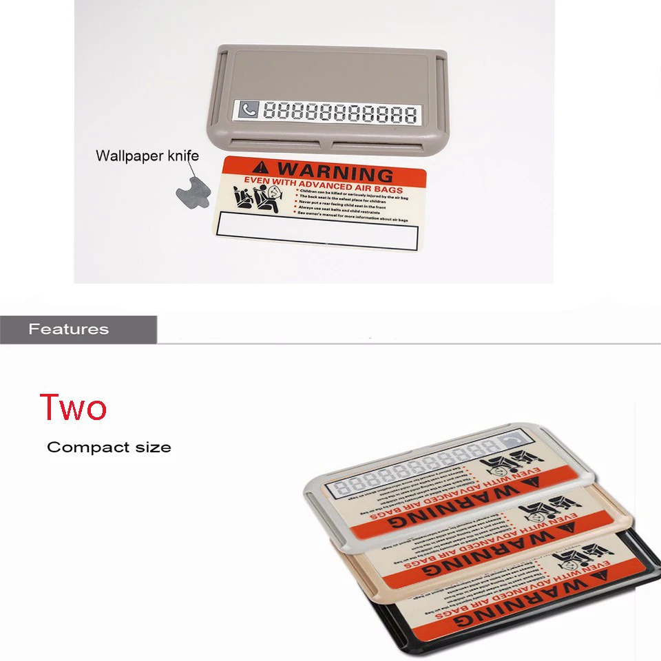 ZDPARTS Солнцезащитная шторка для автомобиля с роликовым механизмом номер телефона парковочная карта Стикеры