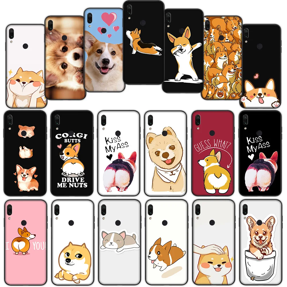 

Cute Corgi Butt Animal Puppy Soft Cover Case for Xiaomi Redmi Note 7 4 4X 6 Pro 5 Plus 5A 6A Go S2