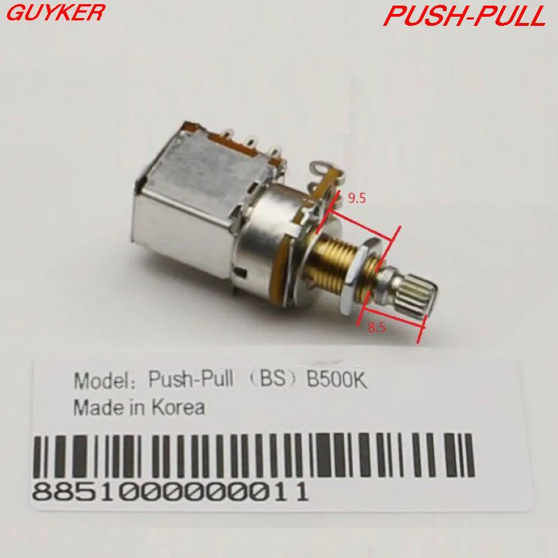 Альфа медный вал PUSH-PULL переключатель для гитары басовые потенциометры регулятор громкости и тона A250K B250K A500K B500K