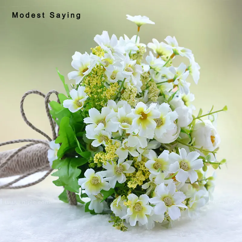 

Romantic Green Artificial Flowers Wedding Bouquet 2018 Garden Bridal Bridesmaid Bouquet Wedding Accessories bouquet de mariage