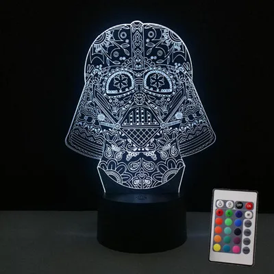 Darth vader 3 Звездные войны 3D Дарт Вейдер Темный воин Иллюзия 7 цветов Изменение визусветодио дный альный светодиодный свет светятся в темноте игрушки Рождественские мальчики подарки - Цвет: Darth vader 3