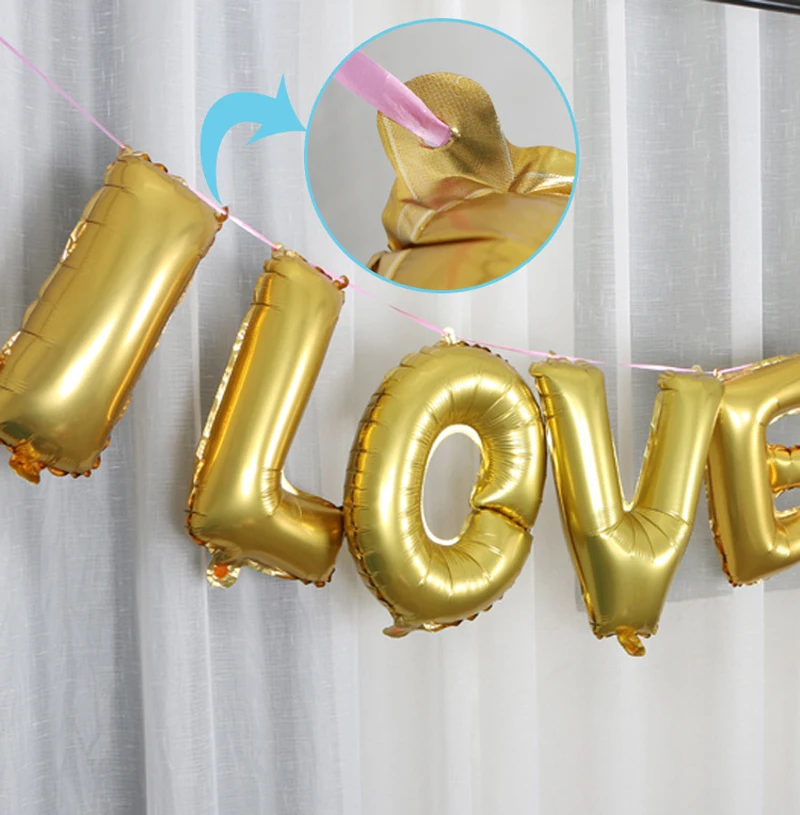 1 Набор 16-дюймовые гелиевые воздушные шары из фольги с надписью I LOVE YOU | Дом и сад