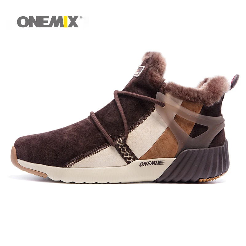 Женские зимние ботинки ONEMIX сохраняющие тепло кроссовки для мужчин удобная обувь