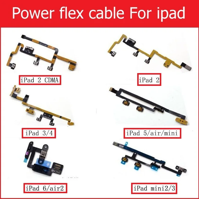 Оригинальный гибкий кабель питания и громкости для ipad 2 3 4 5 6 air