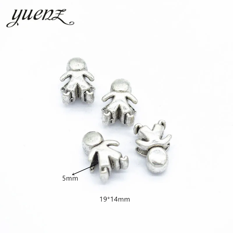 YuenZ 10 шт античное серебро цвет большое отверстие мальчик бусины разделители
