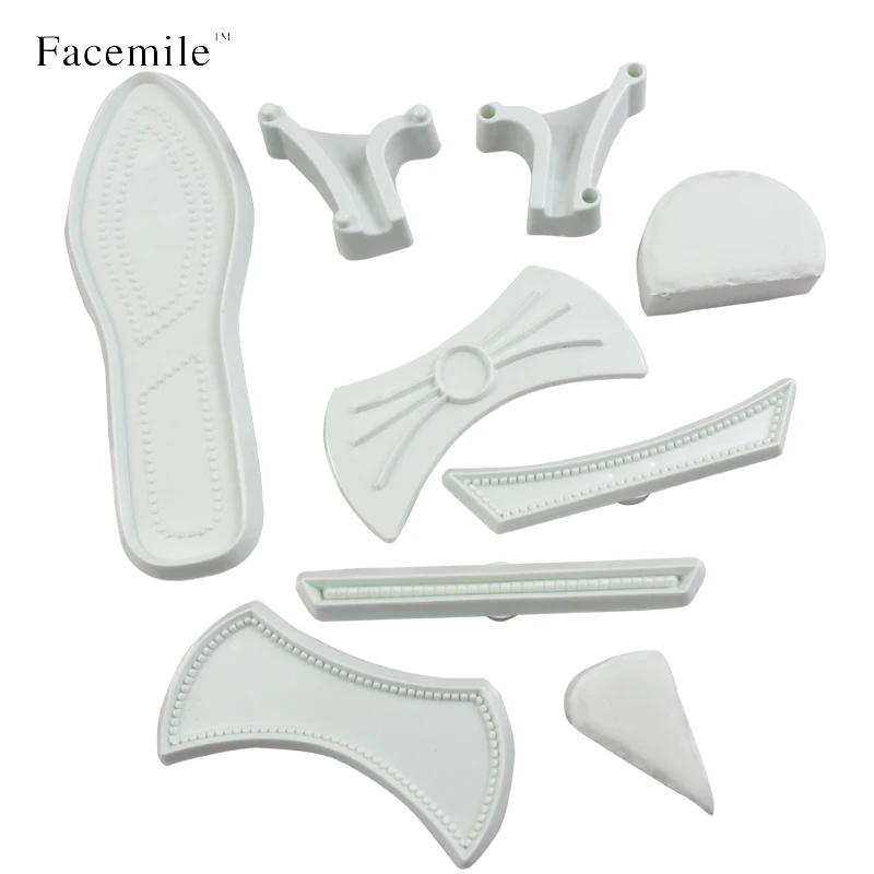 9 шт./компл. Пластиковая форма для женской обуви с мастикой Дамская обувь на