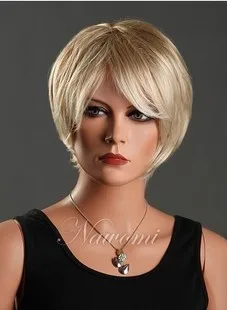 The temperament of fashion in Europe and the short hair wigs Inclined bang |