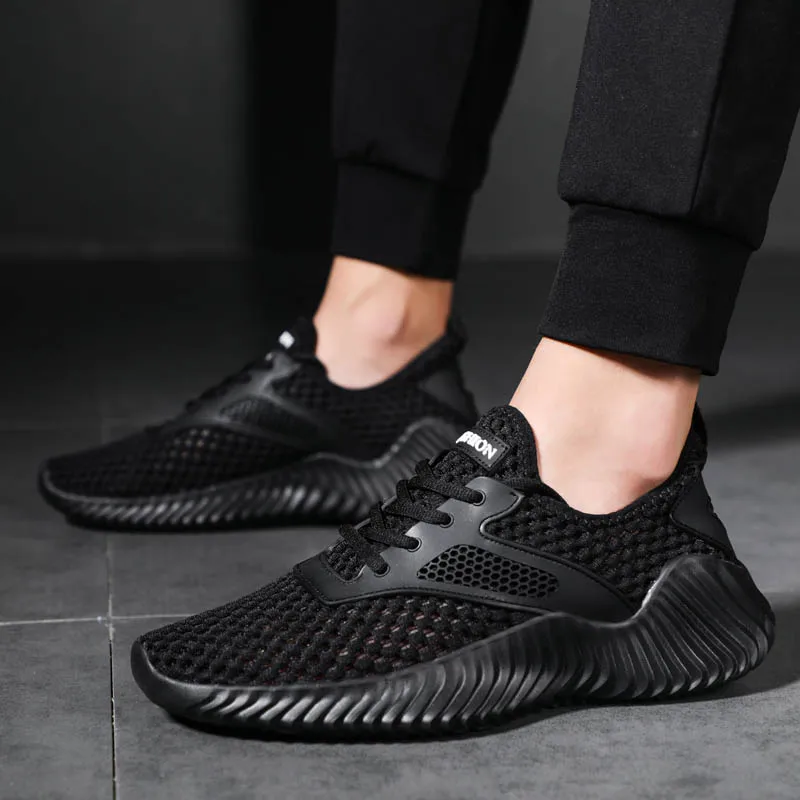 Baideng светильник Серый кроссовки Мужские дышащие Flyknit спортивная обувь для мужчин дешевые летние мужские спортивные туфли zapatillas hombre