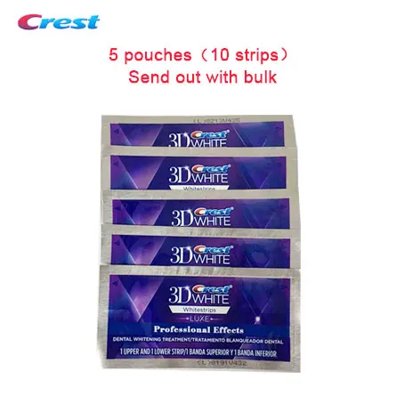 5 pieces without box Crest 3D белые отбеливающие полоски LUXE профессиональные эффекты средство для гигиены полости рта Отбеливание 20 пакетиков в 1 коробке - Цвет: 5 pieces without box