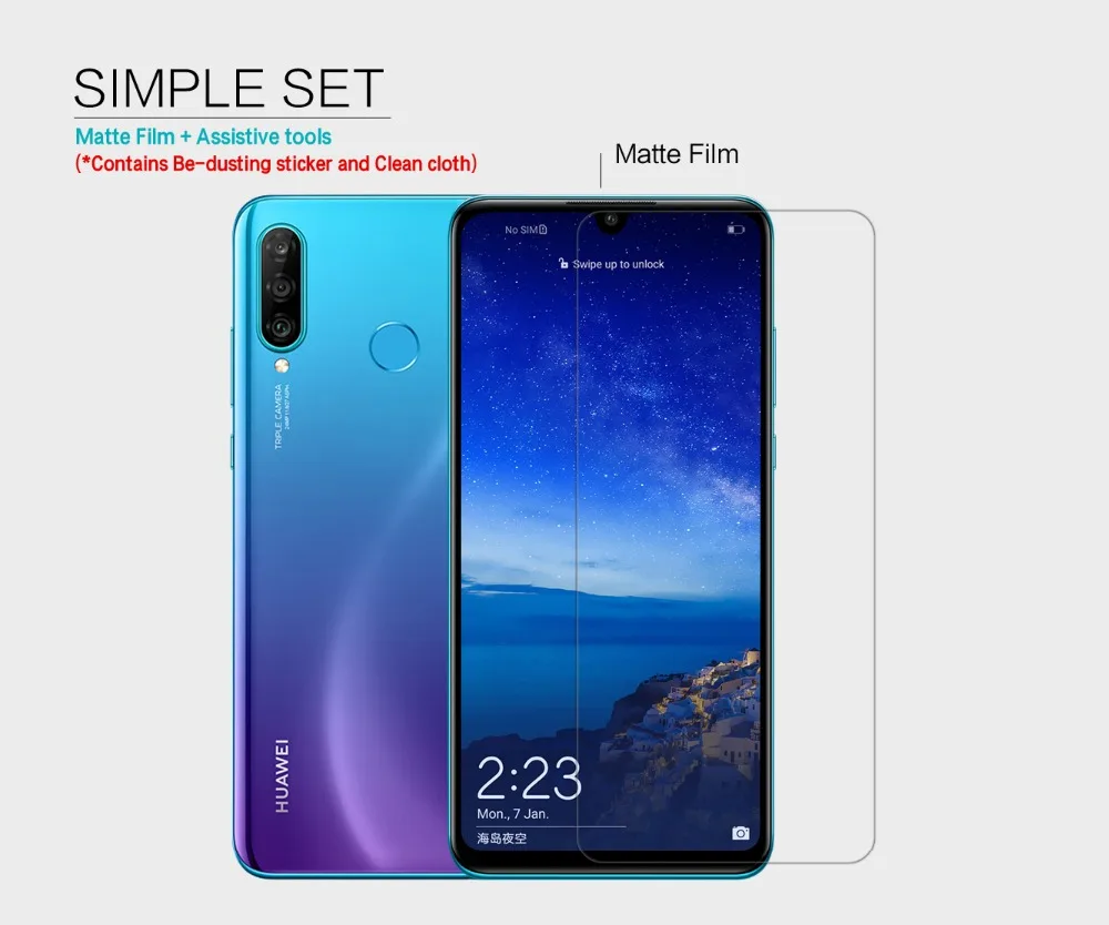 2 шт. суперпрозрачная Защитная пленка NILLKIN для Huawei P30 Lite защита экрана от
