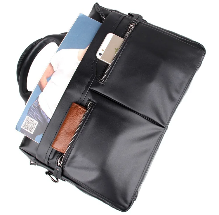 Качественная Классическая винтажная Мужская черная сумка-портфель из