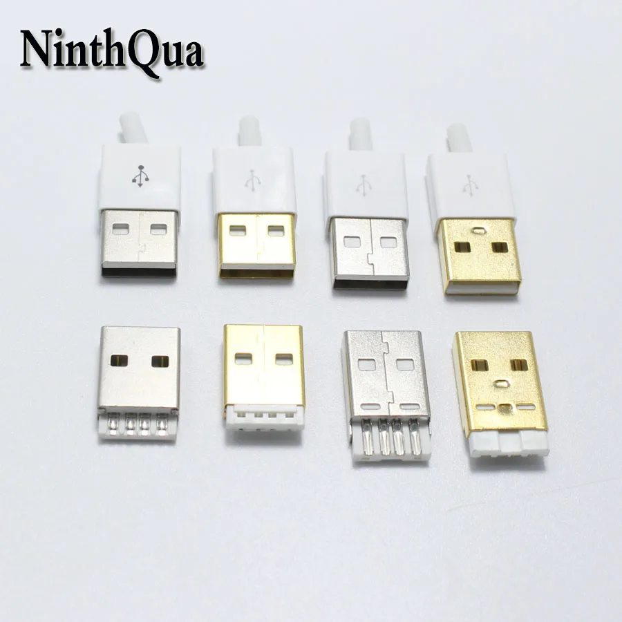 5 комплектов микро USB A 2 0 тип сварки никелированный позолоченный 9 мм 12 штекер