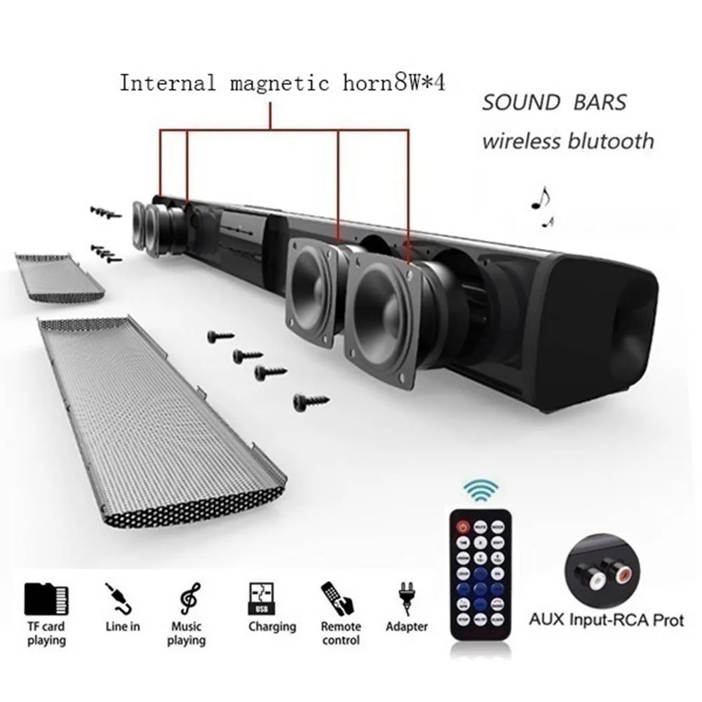Водонепроницаемый стерео TWS TF карта FM Радио ТВ Беспроводной Bluetooth динамик Саундбар хорошее качество
