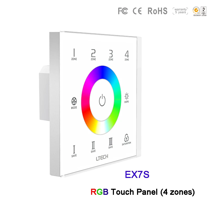 LTECH 2 4G RF 4 зоны затемнения/CT/RGB/RGBW Сенсорная панель DMX512 светодиодная полоса