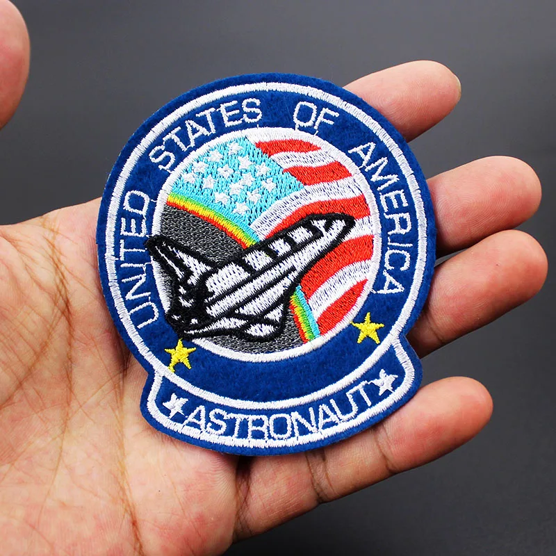 Нашивки с космосом США астронавт значки термоклейкие нашивки для одежды рюкзака