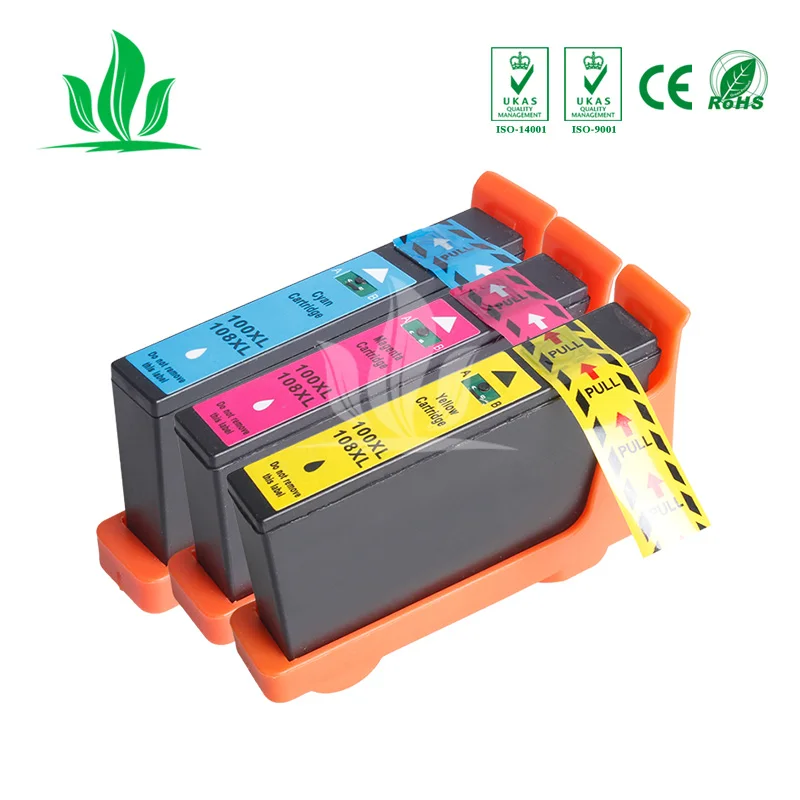 9 шт CMY 100XL чернильный картридж совместимый для 108XL Lexmark S305/S405/S505/S605/Pro205/705/805/905