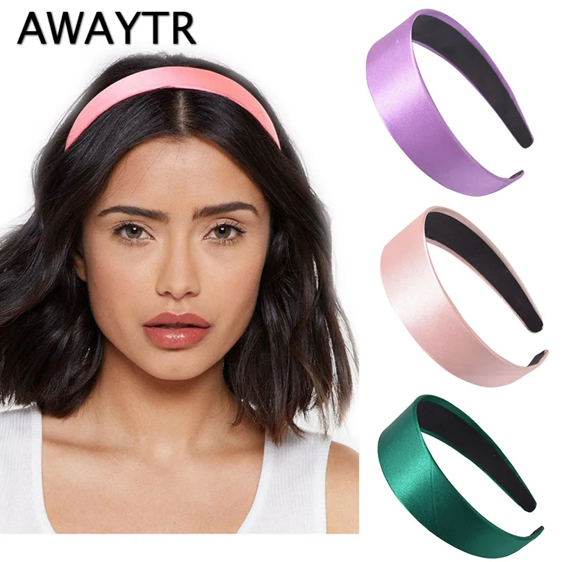 Женский широкий обруч для волос AWAYTR пластиковый ярких цветов летний аксессуар