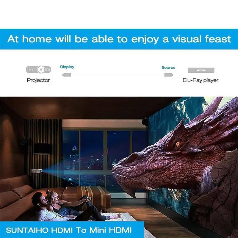 BEESCLOVER 1 м HDMI mini type C штекер-стандартный штекер кабеля Full HD 1080P 1 м позолоченный ТВ кабель r29