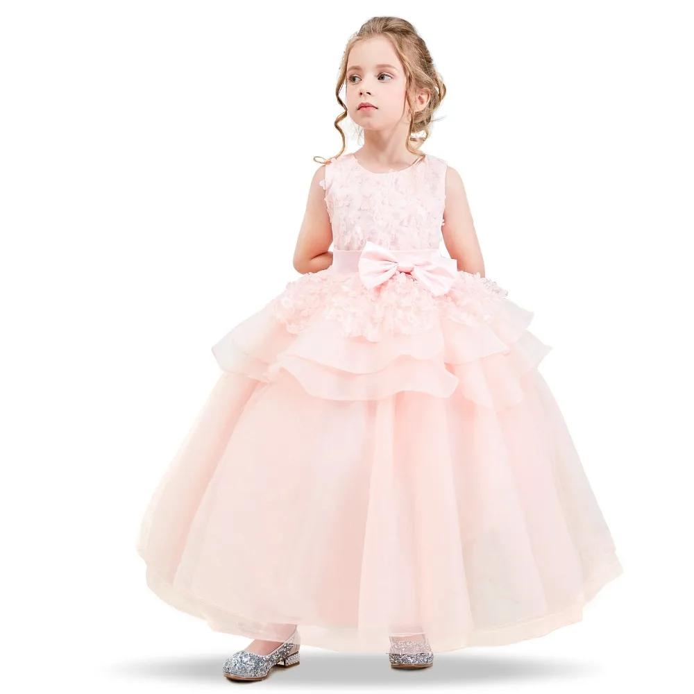 Baby Girl Flower Dress For Girls Formal Wedding Party Dresses Kids Clothes Princess Long Communion Gown Children Clothing | Детская
