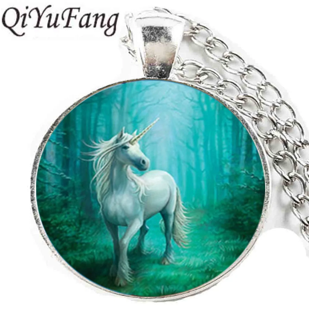QiYuFang 2018 модная лиса акварель лес Кристалл стимпанк кулон ожерелье ювелирные