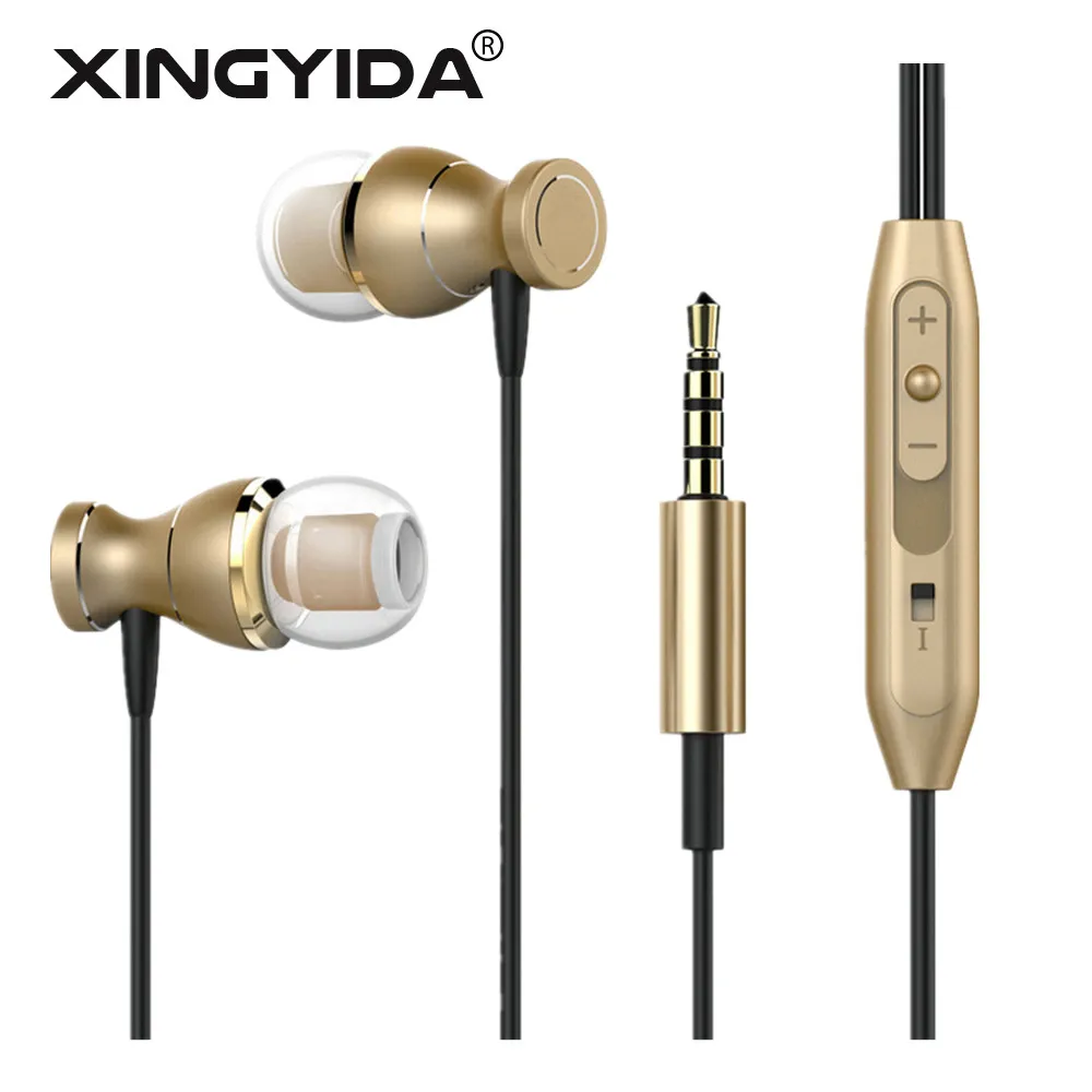 Xingyida тяжелый бас наушники 5D стерео звук вкладыши наушников Металл Fone де ouvido