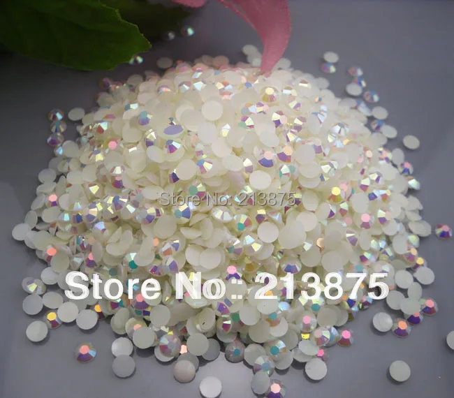 

Wholesale large quantity 100000pcs White Magic color AB jelly 3mm resin rhinestones Mobile phone stick drill SS12