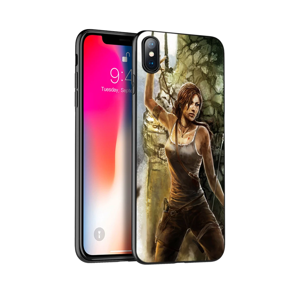 Черный ТПУ чехол для iphone 5 5s SE 2020 6 6s 7 8 plus x 10 XR XS 11 pro MAX Rise Of The Tomb Raider|Бамперы| |