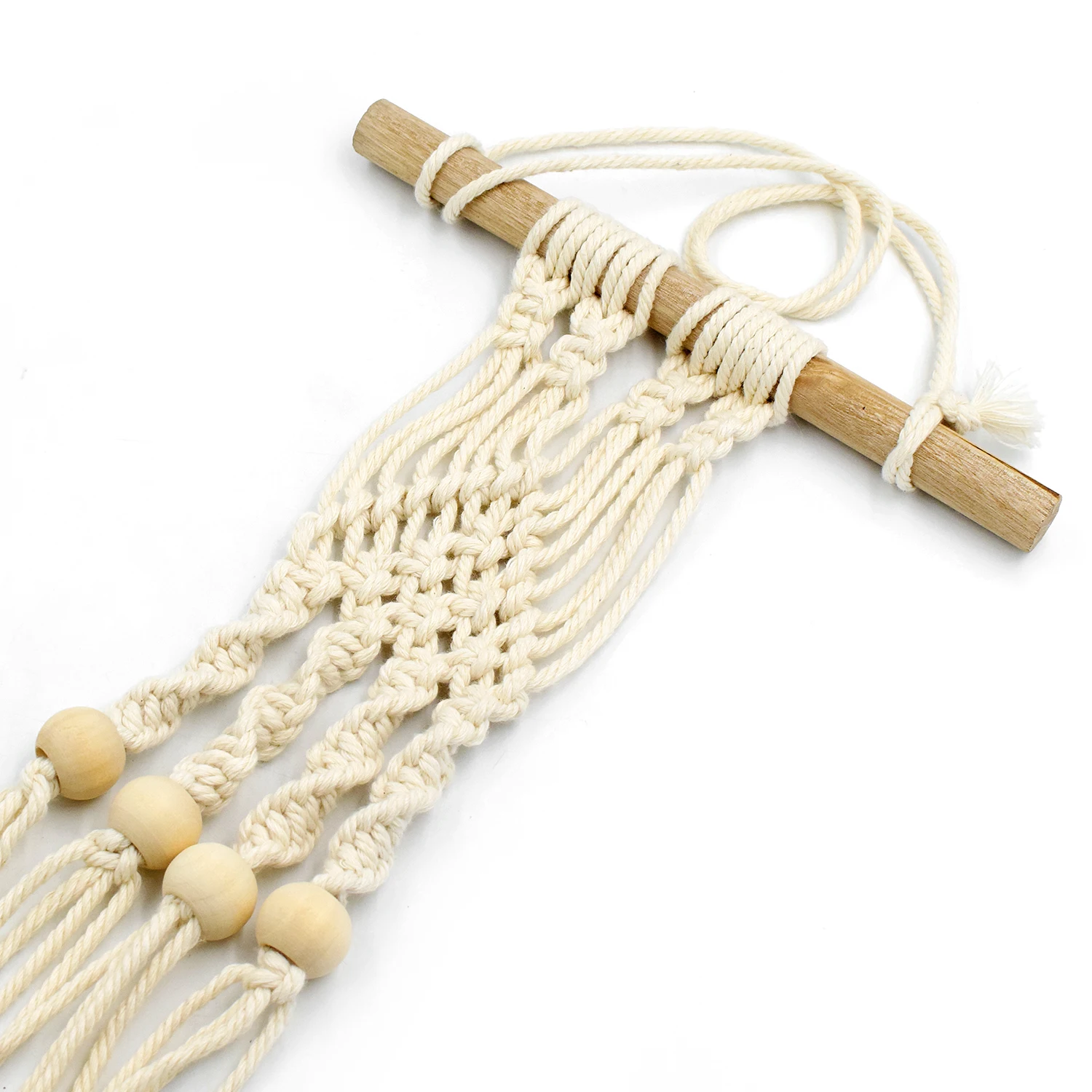 

4Pcs Home Garden DecorationLarge-sized Cotton Plant Pot Holder Hemp Rope Hanging Net Handmade Macrame 1m Hanging Flower Display