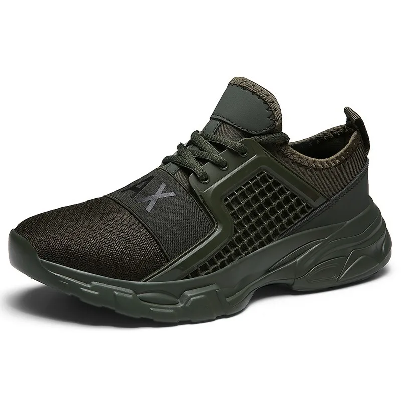 green men sneakers Мужские кроссовки из дышащего сетчатого материала; Легкие нескользящие спортивные кроссовки; zapatillas hombre Deportiva; большие размеры 47 - Цвет: green men sneakers