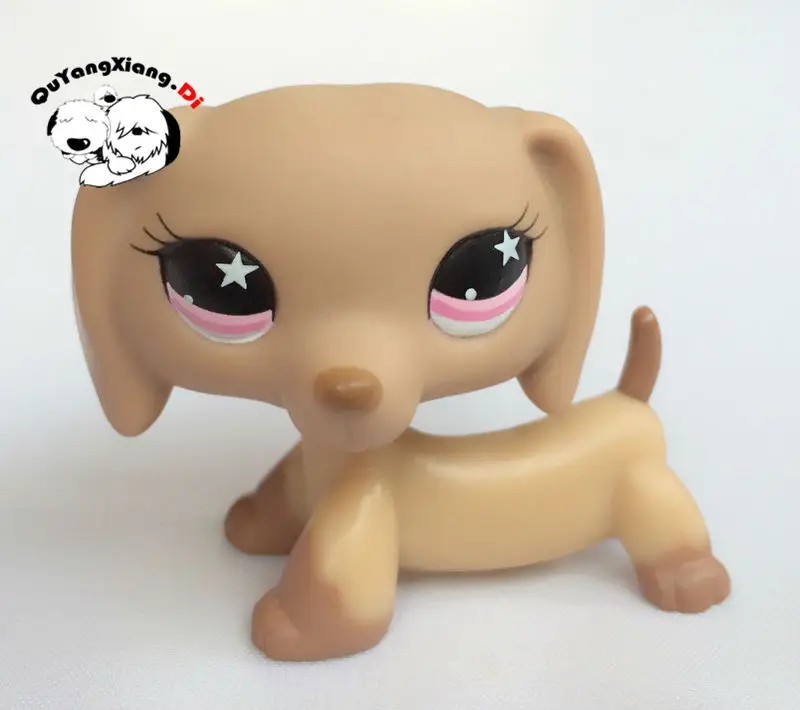 

CWG016 Pet Shop Animal Dachshund Dog Pink Star Eyes action Figure cute puppy