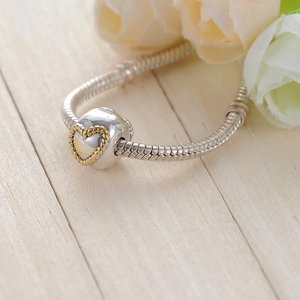 Beagloer 100% 925 пробы Серебряные Бусины Fit Pandora браслет & Цепочки и ожерелья Для женщин
