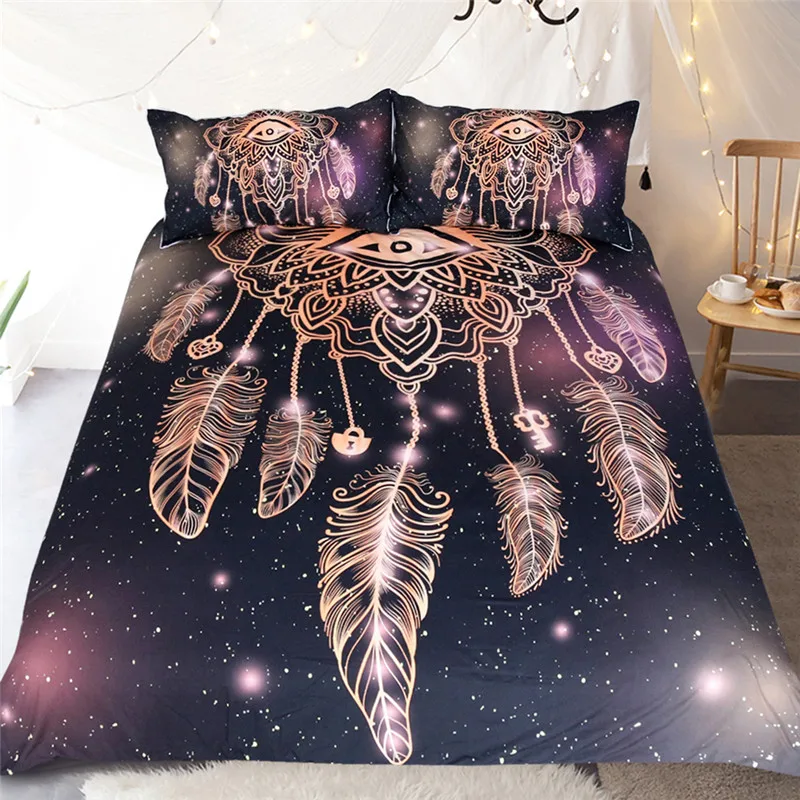 

3d black Dreamcatcher eye Duvet Cover set Mandala Bedding Set king Pillowcase Bedspreads Quilt Cover queen Size bed line