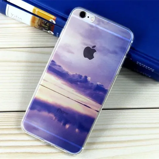 Fashion Phone Case Для iPhone 6 S Plus С Ландшафтного Окрашены ультра Тонкий Мягкие TPU