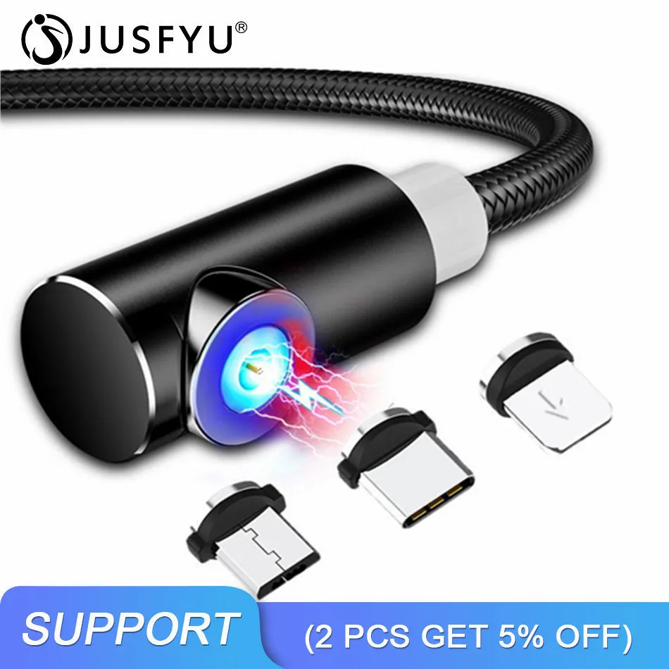 2.4A Быстрый Магнитный зарядный кабель USB Micro type C быстрое зарядное устройство для iPhone samsung S9 huawei Магнитный телефонный кабель Шнур