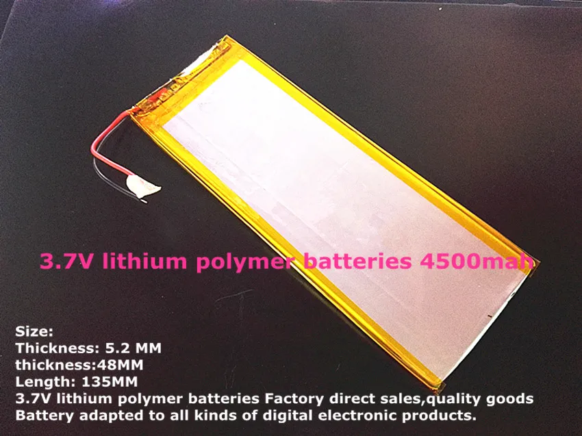 Планшетный аккумулятор 3 7 V литий полимерные батареи 4500mah универсальный