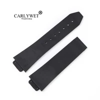 carlywet 2315 5mm black waterproof silicone rubber replacement wrist watch band strap belt for bigbang