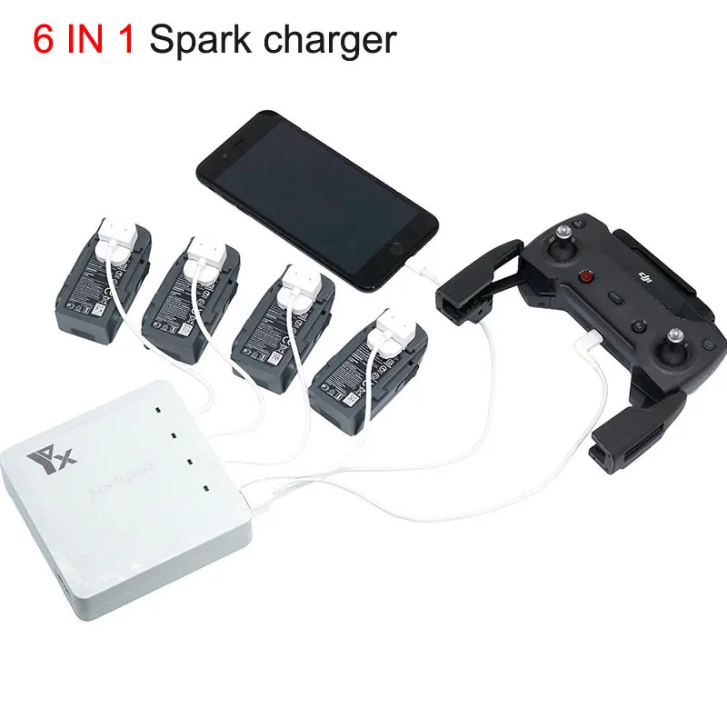 6 в 1 батарея параллельное зарядное устройство концентратор дистанционное
