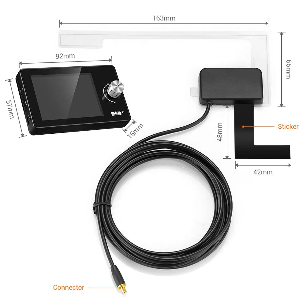 Автомобильный DAB + приемник 2 8 ''ЖК тюнер Bluetooth FM радио аудио вход USB TF с 3 м