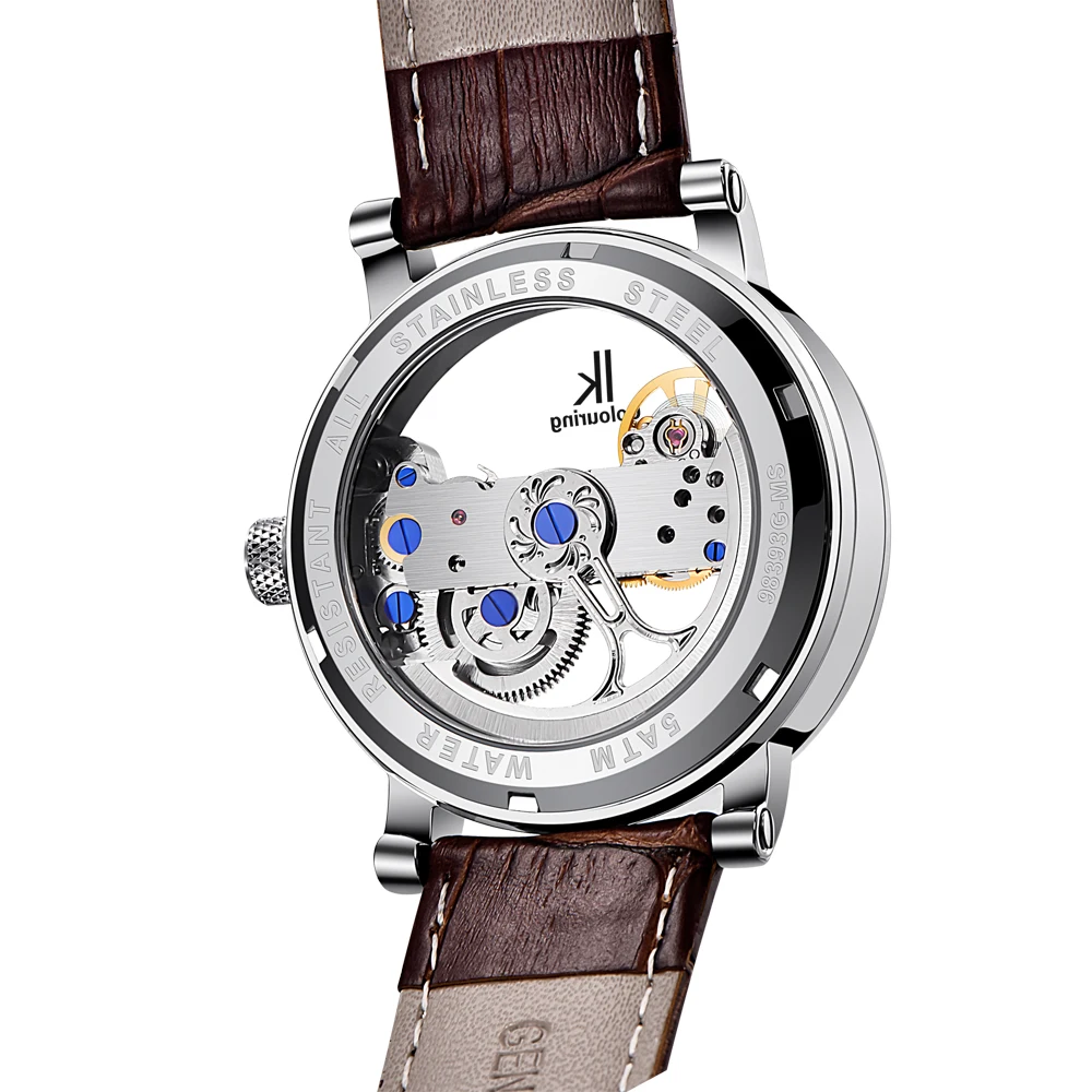 Мужские наручные часы-скелетоны с автоматическим подзаводом из нержавеющей